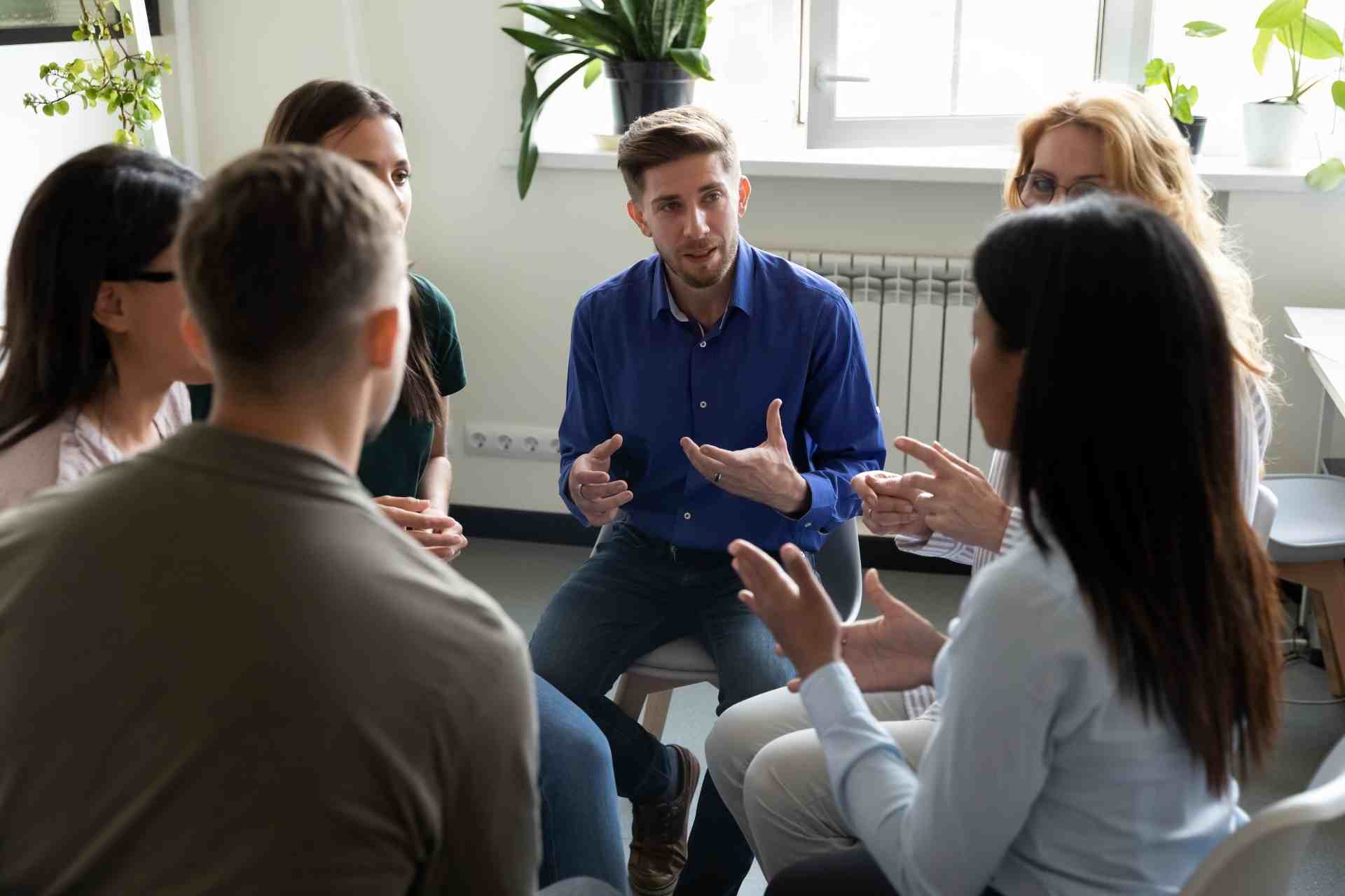 People participating in a group therapy session during an intensive outpatient program in Florida